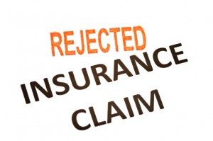 Words REJECTED in orange and Insurance Claim in black. Insurance company insurance bad faith and wrongfuly denied claIms.