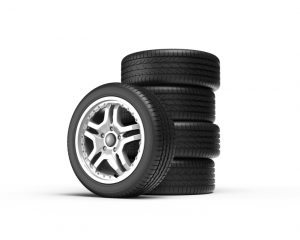 Stack of car tires. Tire defects and tire failures 
