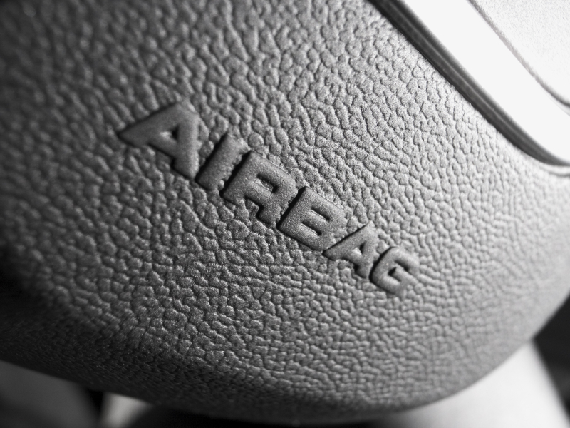 Car Airbag with AIRBAG imprinted over actual airbag location