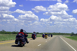 A group of motorcyclists on a day ride. Motorcycle fatalities and injuries on the rise.