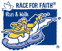 Race for Faith logo. Murray Guari is a proud sponsor of the Annual Race for Faith Run & Walk.