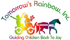 Tomorrow Rainbow Logo with Children on hourse - guiding children back to joy