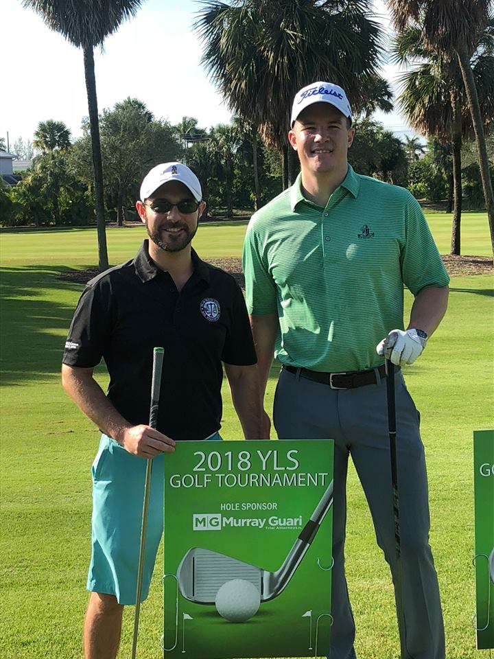 Murray Guari Attorneys Scott Perry & Keith Hedrick by PBCBA YLS Golf Tournament Hole Sponsor Sign