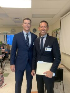 Attorneys Scott Murray and Keith Hedrick at Bak Middle School for Justice Teaching