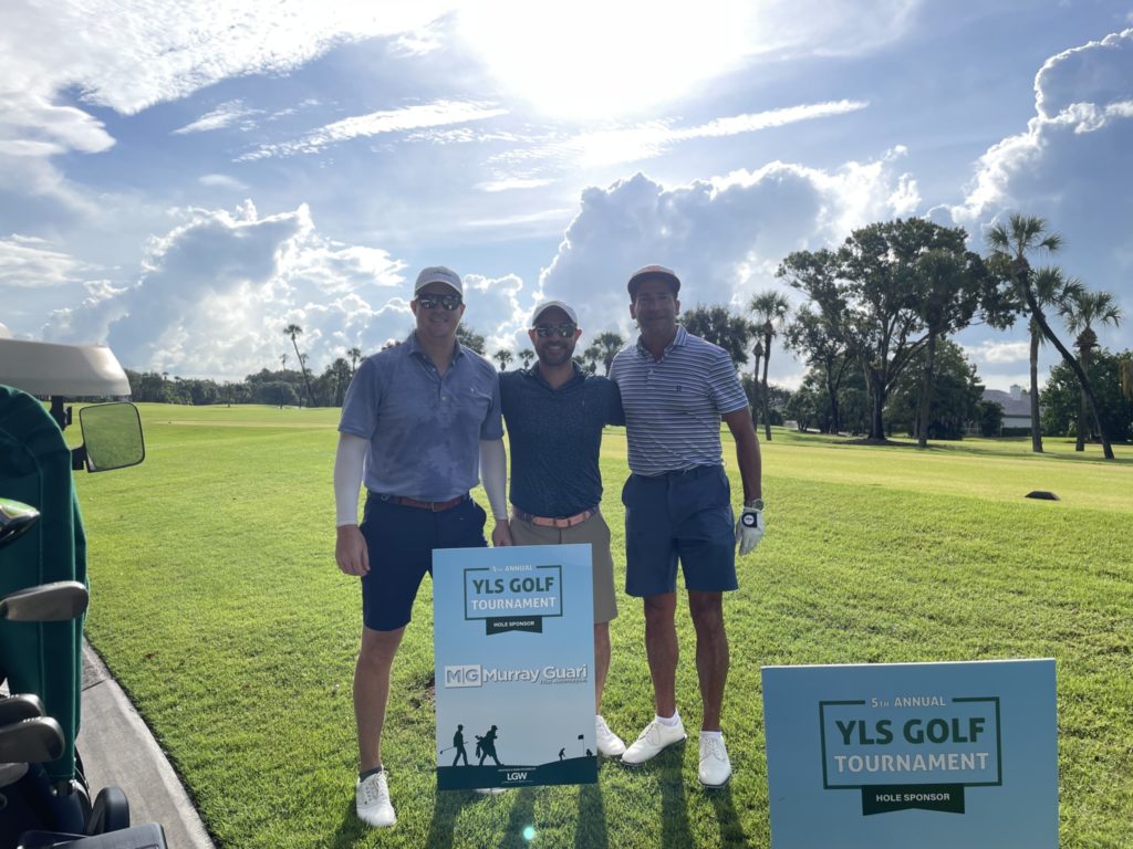 Keith, Scott and Jason at Golf Hole they Sponsored at the annual YLS Golf Tournament