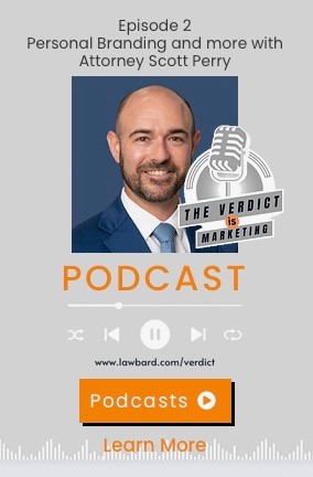 Advertising show attorney Scott Perry as guest on The Verdict is Marketing podcast