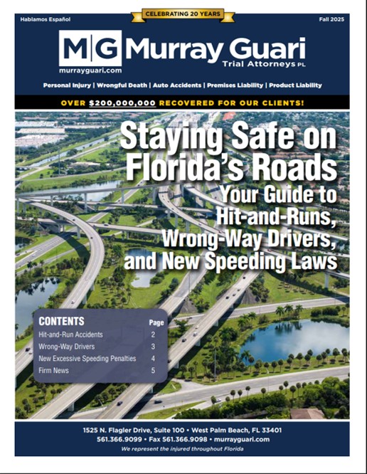 Murray Guari's Fall Newsletter Cover - Busy Highway Scene with Title "Staying Safe of Florida's Roadways