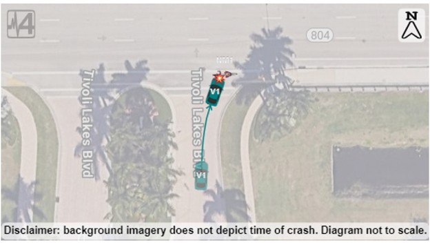 Diagram from the Florida Crash Report or this incident.