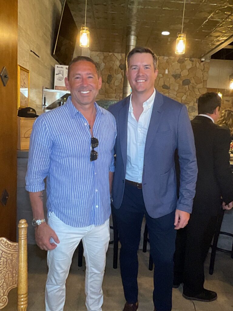 Attorneys Scott Murray and Keith Hedrick at the Pankauski Pour fundraiser for Legal Aid of PBC