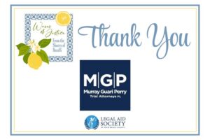 Legal Aid of PBCB Thank You Sponsor Post highlighting Murray Guari Perry
