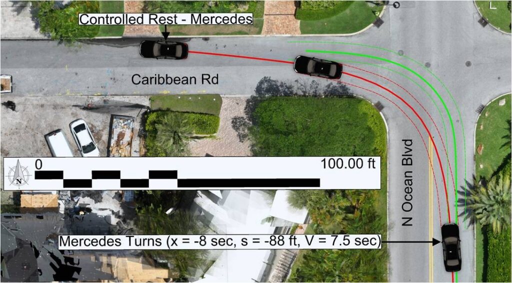 Ariel view of accident scene